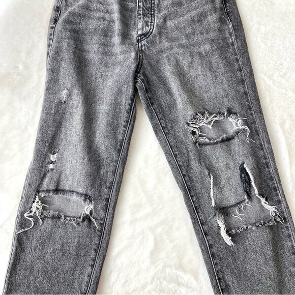 BDG Gray Slim Straight Ripped Busted Jeans Size 26 - Picture 5 of 6